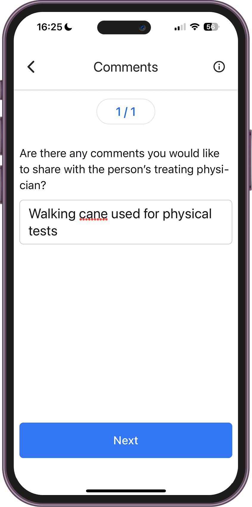 Comments about the testing 2