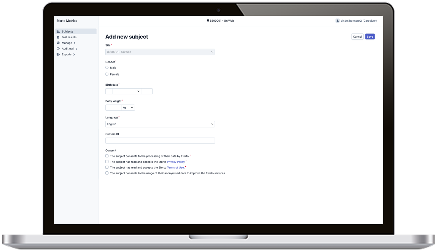 Create subject frailty 5